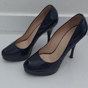 Versace patent blue heel